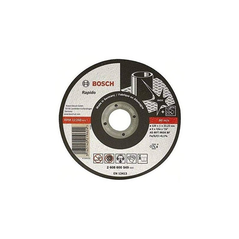 DISCO CORTE ACERO INOX 4 1/2" (115MM) X 1 MM BOSCH 2608.600.545