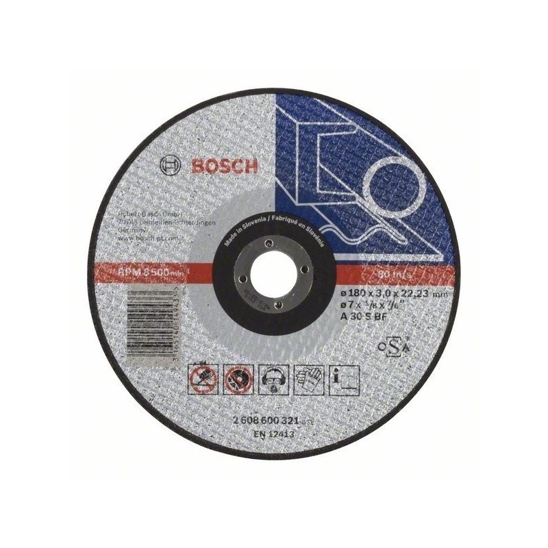 DISCO CORTE ACERO 7" (180MM) X 3 MM BOSCH 2608.600.321