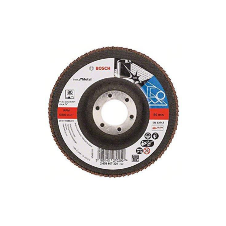 DISCO FLAP PLANA AC/INOX./HIERRO 4 1/2" GR. 80 BOSCH 2608.607.324