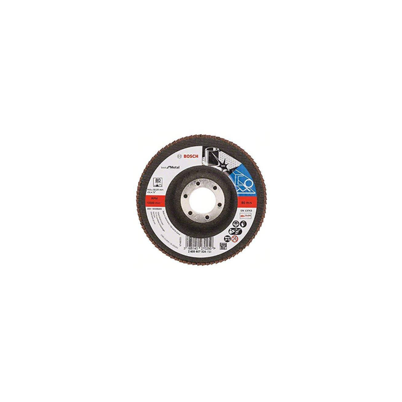 DISCO FLAP PLANA AC/INOX./HIERRO 4 1/2" GR. 80 BOSCH 2608.607.324