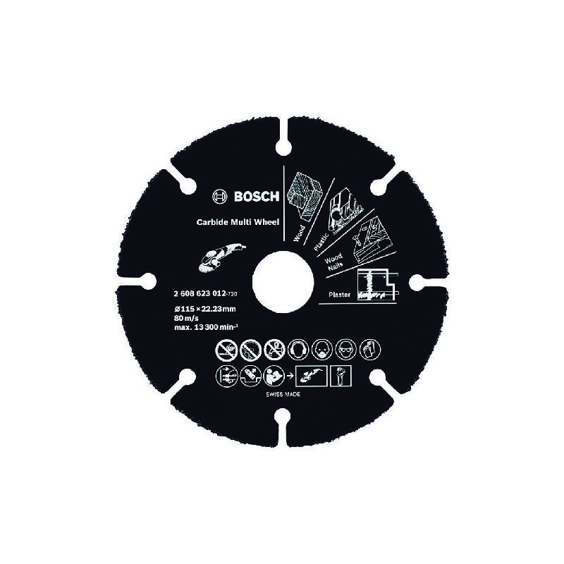 DISCO CORTE MADERA P/AMOLADORA 4 1/2" (115MM) X 1.2 MM BOSCH 2608.623.012